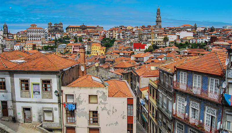 Uitzicht over de binnenstad van Porto