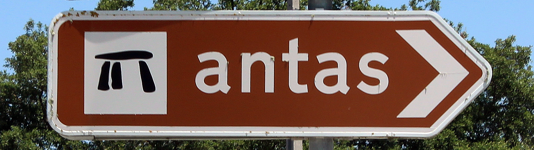 Routebord naar Antas in de Alentejo