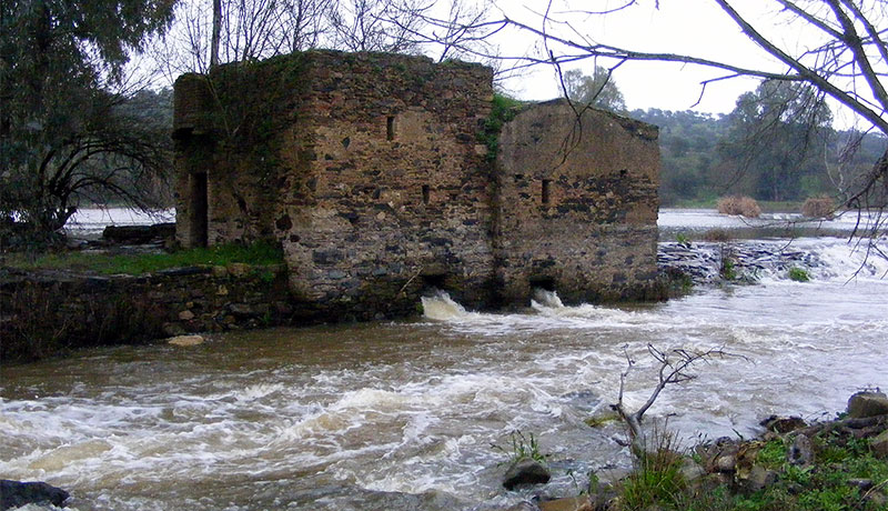 Stroming in de rivier Guadiana