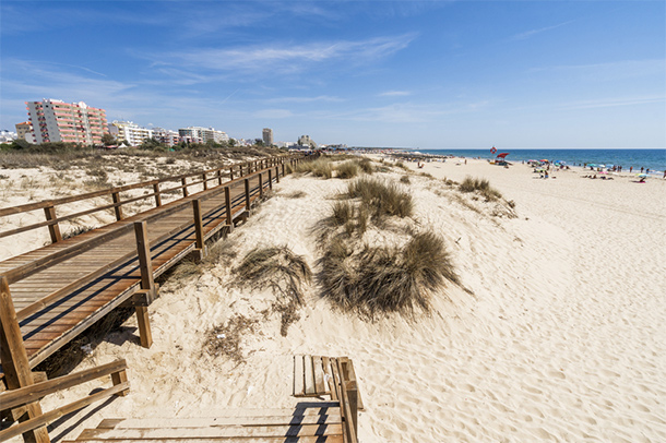 Het strand van Monte Gordo