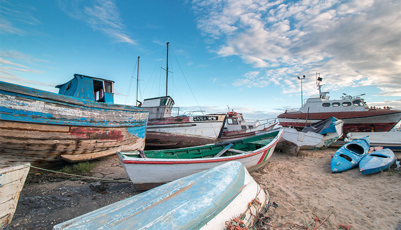 Vissersboten in de onontdekte Oost-Algarve, Santa Luzai
