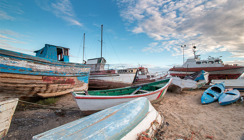 Vissersdorp in Oost-Algarve