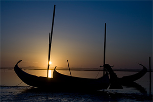 Zonsondergang in de Ria de Aveiro