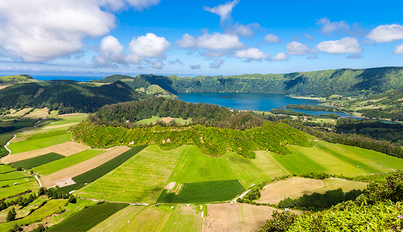 Vulkanen op het eiland São Miguel op de Azoren