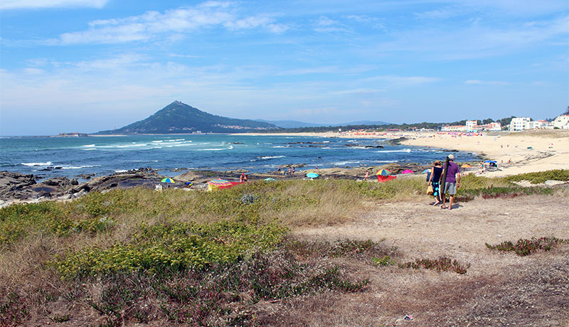 Costa Verde in Noord-Portugal, strand van Moledo