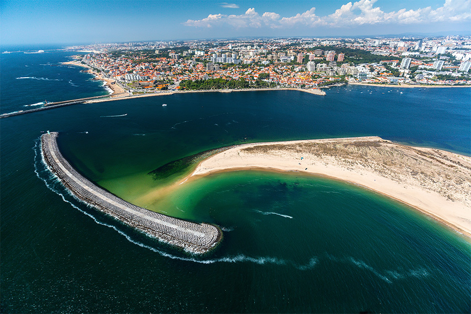 Stranden van Porto, luchtfoto