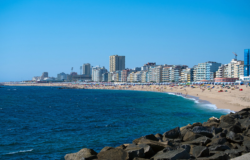 Het strand van Póvoa de Varzim