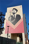 Bekende street art mural in Lissabon