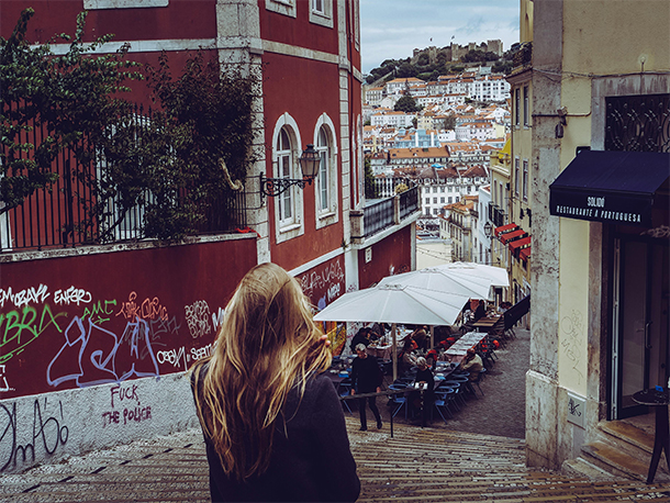 Steeg tussen de wijken Rossio en Bairro Alto