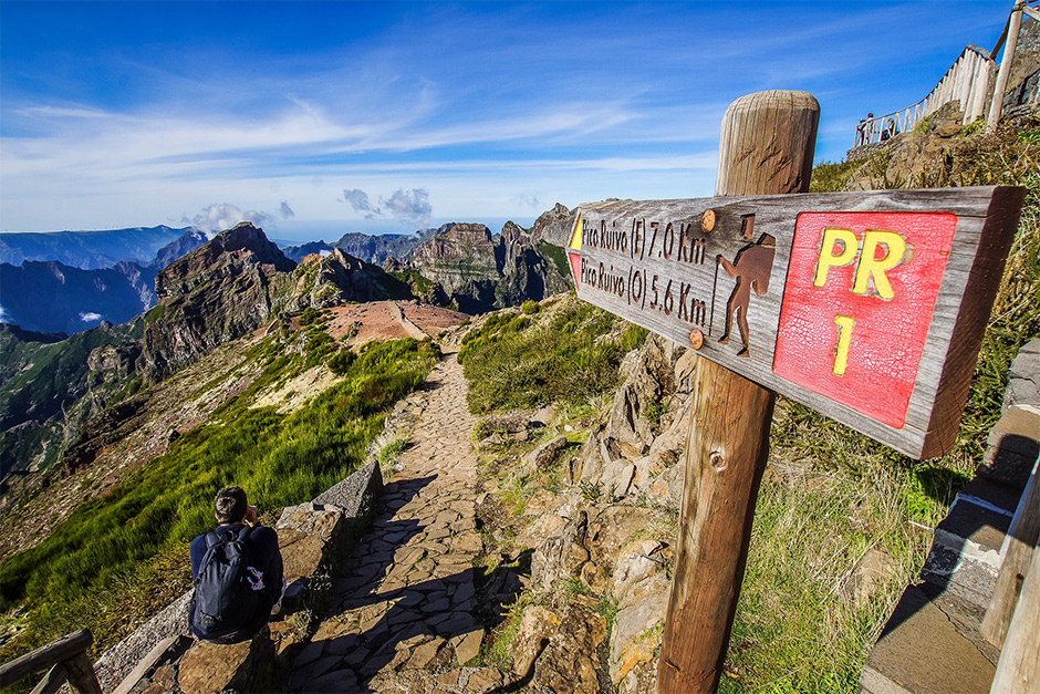 Bewegwijzerde wandelroute op Madeira