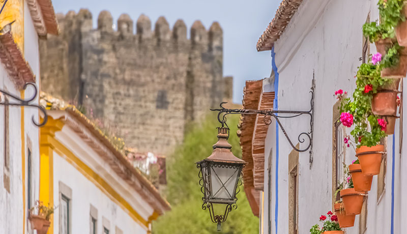 Kleurrijk detail van Óbidos
