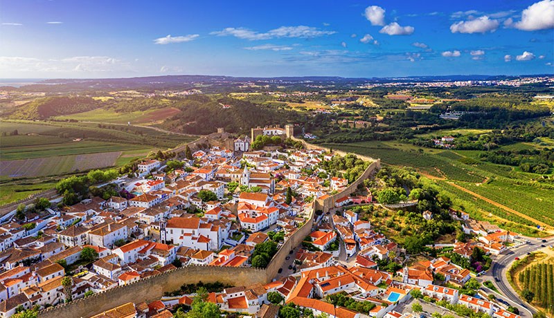 Luchtfoto van Óbidos