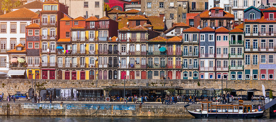 De wijk Ribeira in Porto, het oude centrum