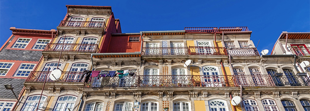 De wijk Ribeira in Porto, het oude centrum