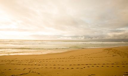 Portugees strand in de winter