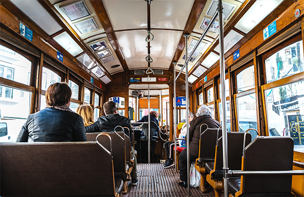 Tram in Lissabon, interieur